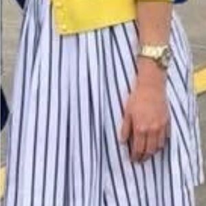 Navy and White Striped Skirt